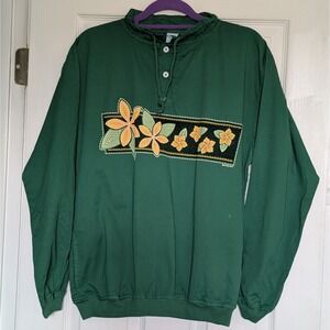 NEW Crazy Shirts Hawaiian Pullover Shirt Lightweight Shacket Green Dyed Small